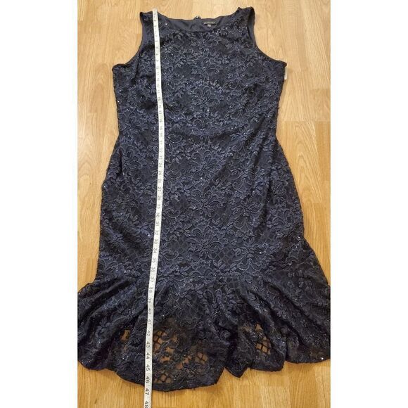 Marina Sparkle Lace Flare-Hem Sleeveless Cocktail Dress size 20W in Navy- NEW - Picture 7 of 13